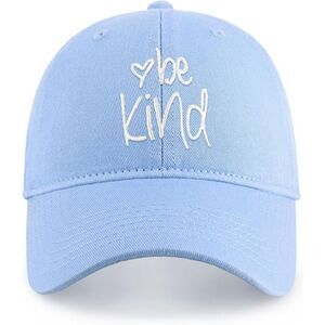 Unisex Stale Blue 100% Cotton Be Kind Embroidered Adjustable Size Baseball Cap